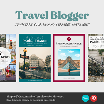 20 Plug & Play Pin Templates for Travel Bloggers